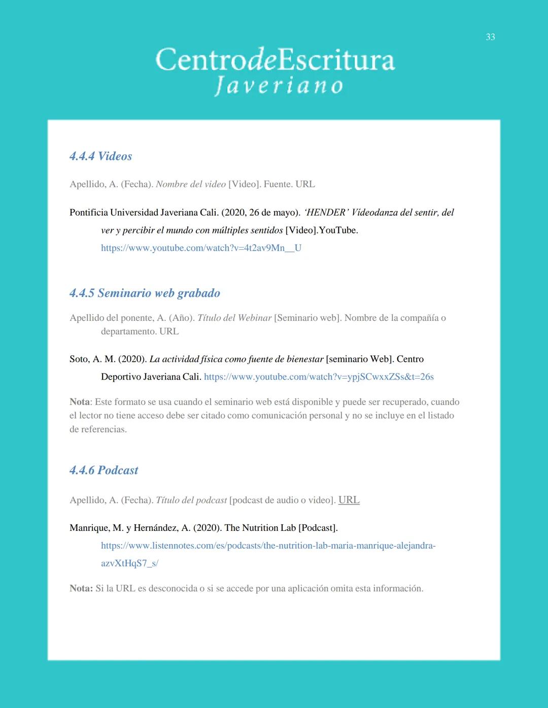Centrode Escritura
Javeriano
Normas APA
Séptima edición
Pontificia Universidad Javeriana
Seccional Cali
Julio de 2020 CentrodeEscritura
Jave