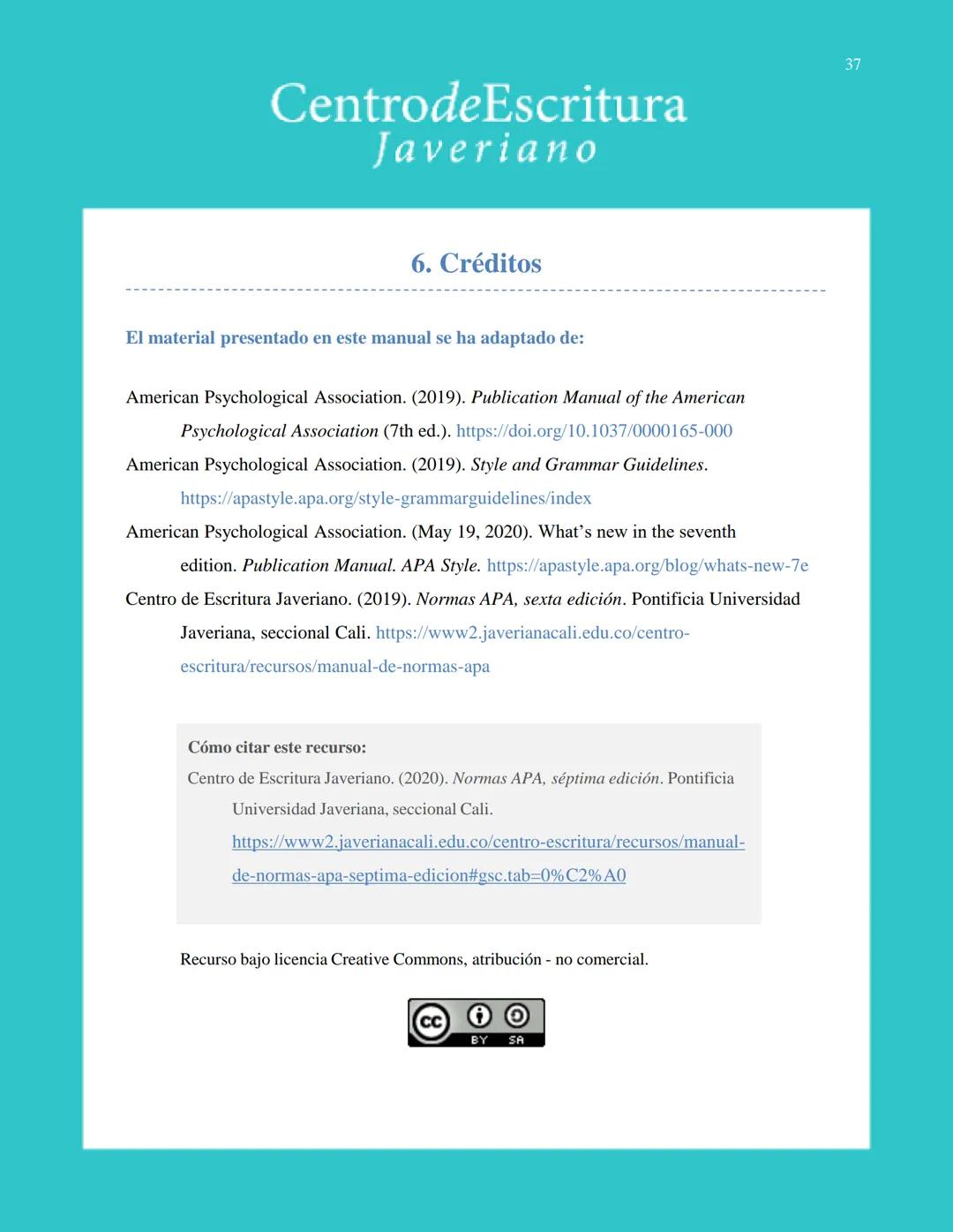 Centrode Escritura
Javeriano
Normas APA
Séptima edición
Pontificia Universidad Javeriana
Seccional Cali
Julio de 2020 CentrodeEscritura
Jave