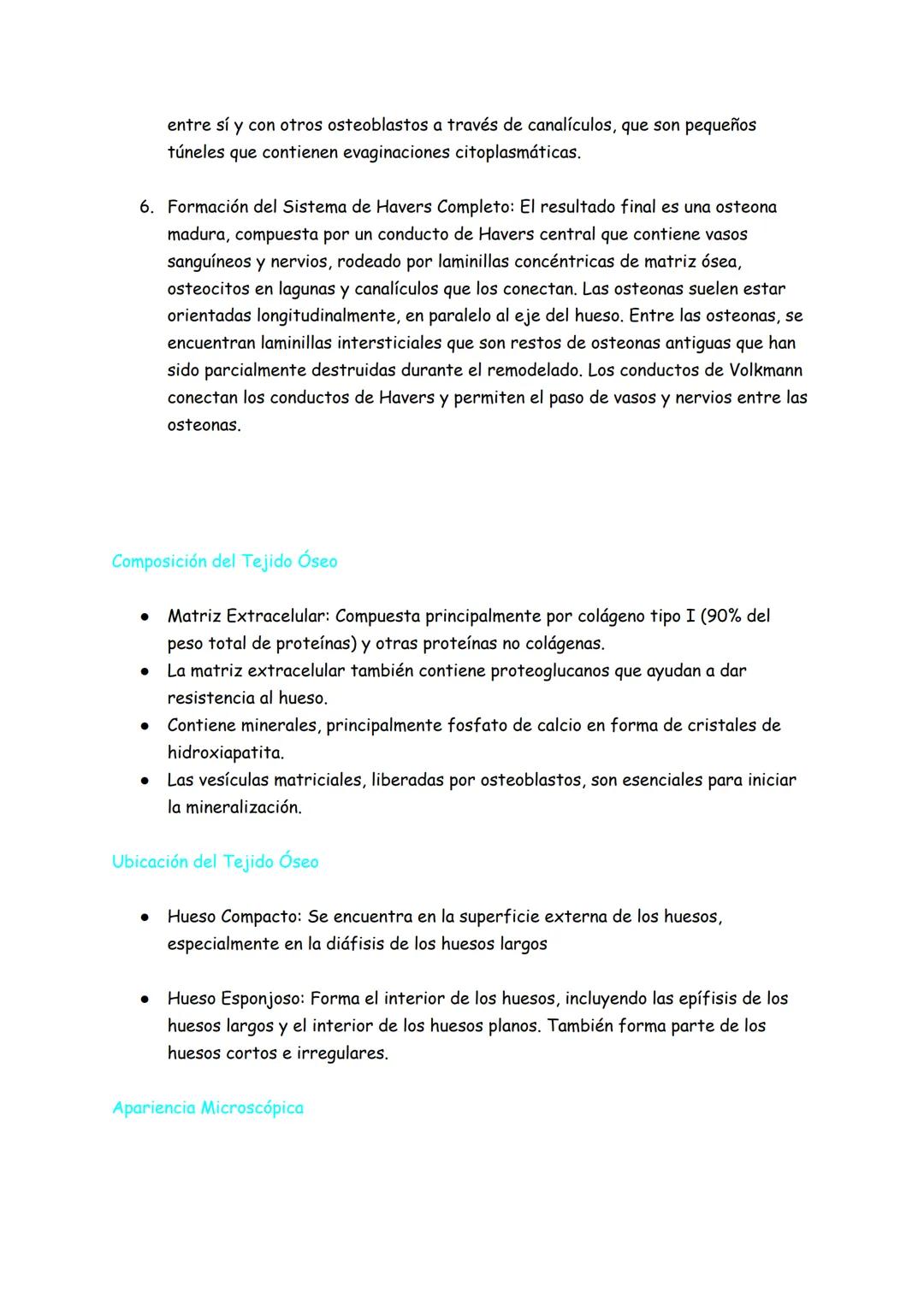 Tejido óseo
Generalidades
Estructura general de los huesos:
Los huesos son los órganos del sistema esquelético y el tejido óseo es su compon