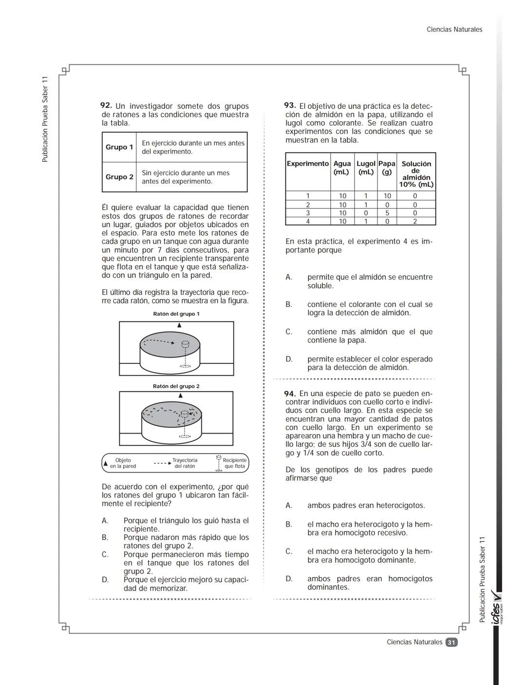 --- OCR Start ---
icfes V
saber 11°
CUADERNILLO
DE PREGUNTAS
SABER 11° 2014
Cuadernillo de prueba
Ejemplo de preguntas
11° grado
--- OCR End