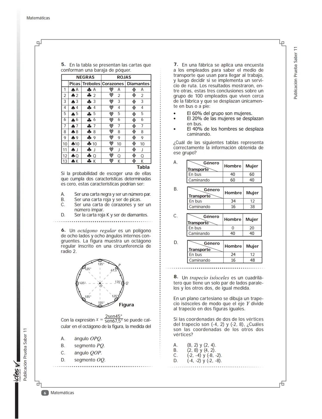 --- OCR Start ---
icfes V
saber 11°
CUADERNILLO
DE PREGUNTAS
SABER 11° 2014
Cuadernillo de prueba
Ejemplo de preguntas
11° grado
--- OCR End