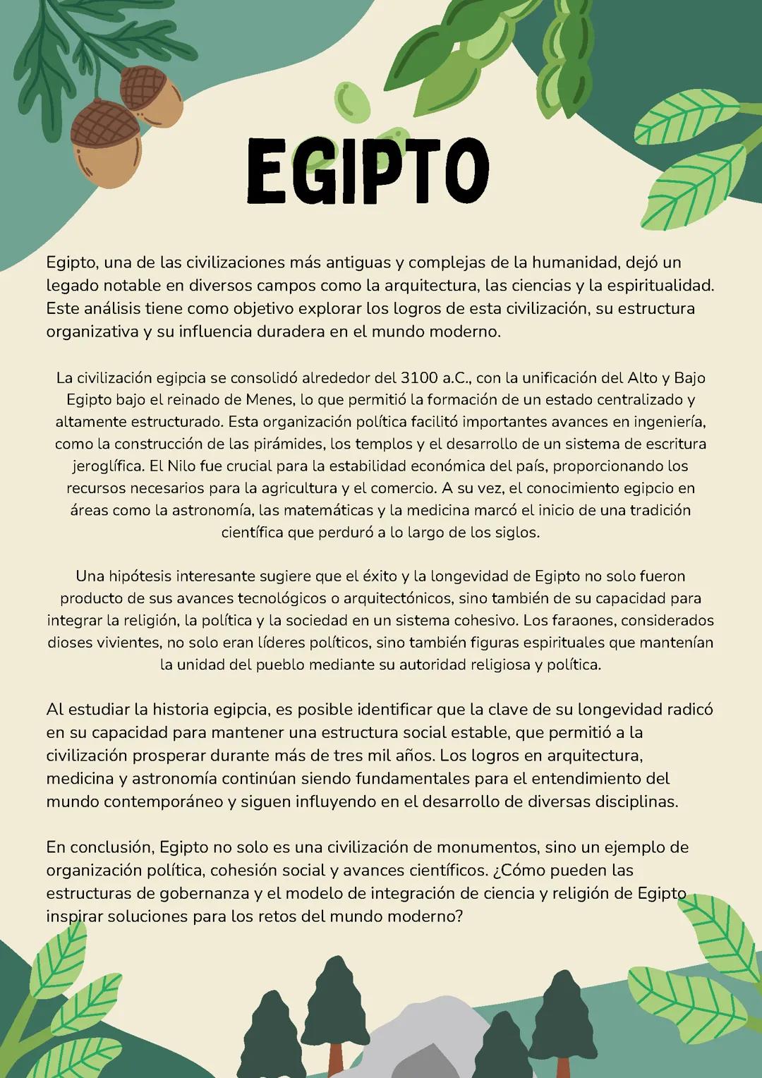 La antigua civilizacion de Egipto