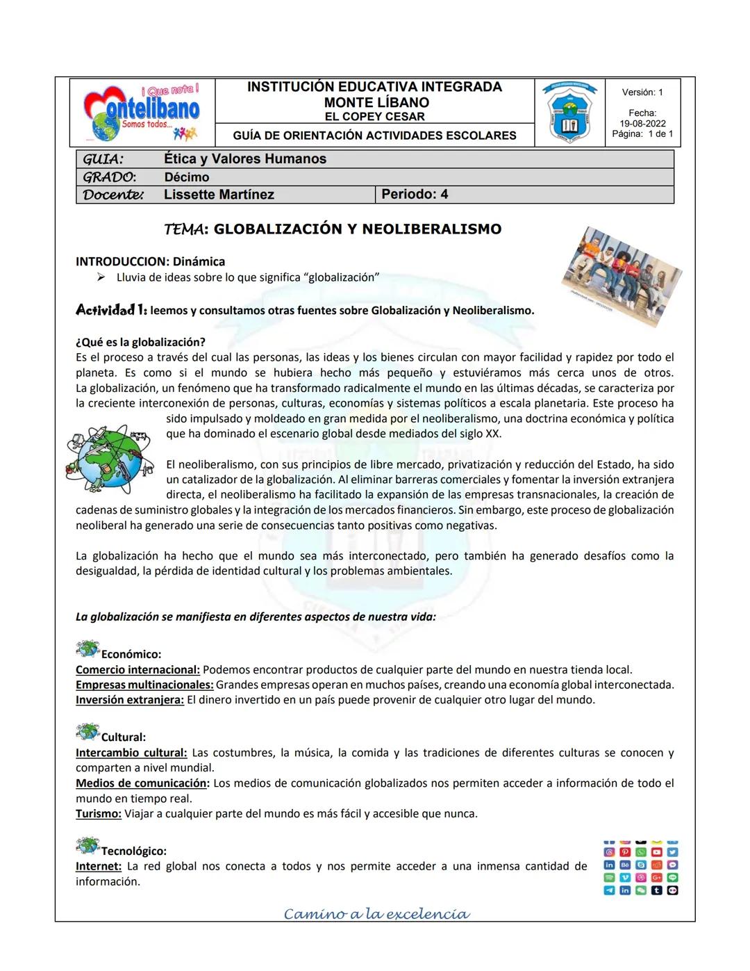 --- OCR Start ---
IQue nota!
Contelibano
Somos todos....
INSTITUCIÓN EDUCATIVA INTEGRADA
MONTE LÍBAΝΟ
EL COPEY CESAR
GUÍA DE ORIENTACIÓN ACT