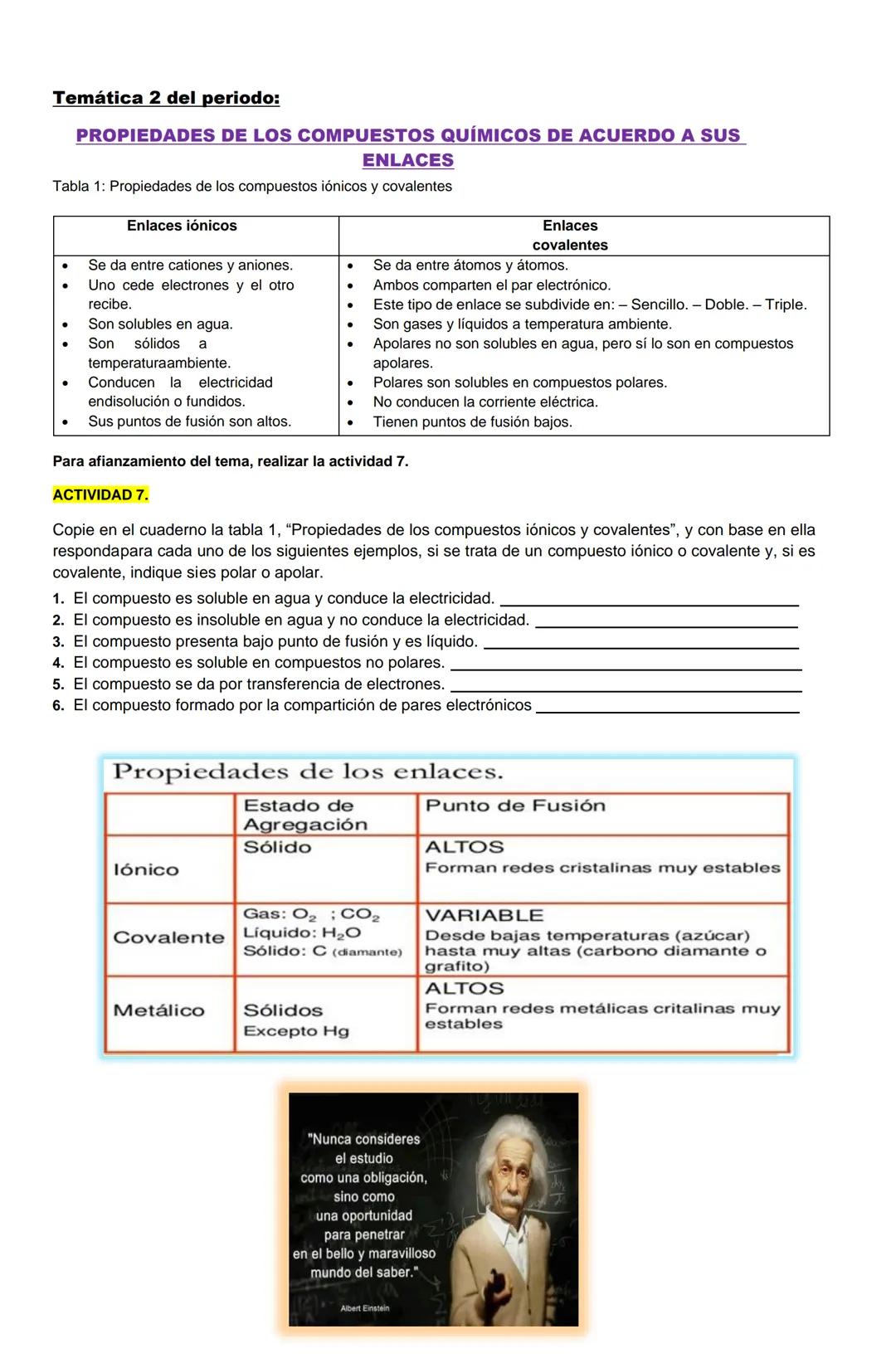--- OCR Start ---
Para determinar si un compuesto está unido por enlace iónico o covalente se usa la tabla de electronegatividad.
Si se dese
