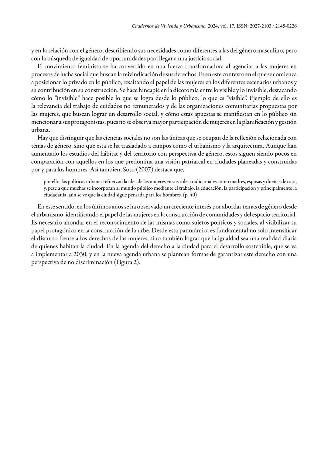 # VIVIENDA
URBANISMO
ISSN: 2145-0226 (En línea) | ISSN: 2027-2103 (Impreso)
Vol. 17
Publicación continua
Artículos
Mujeres al borde: tensi