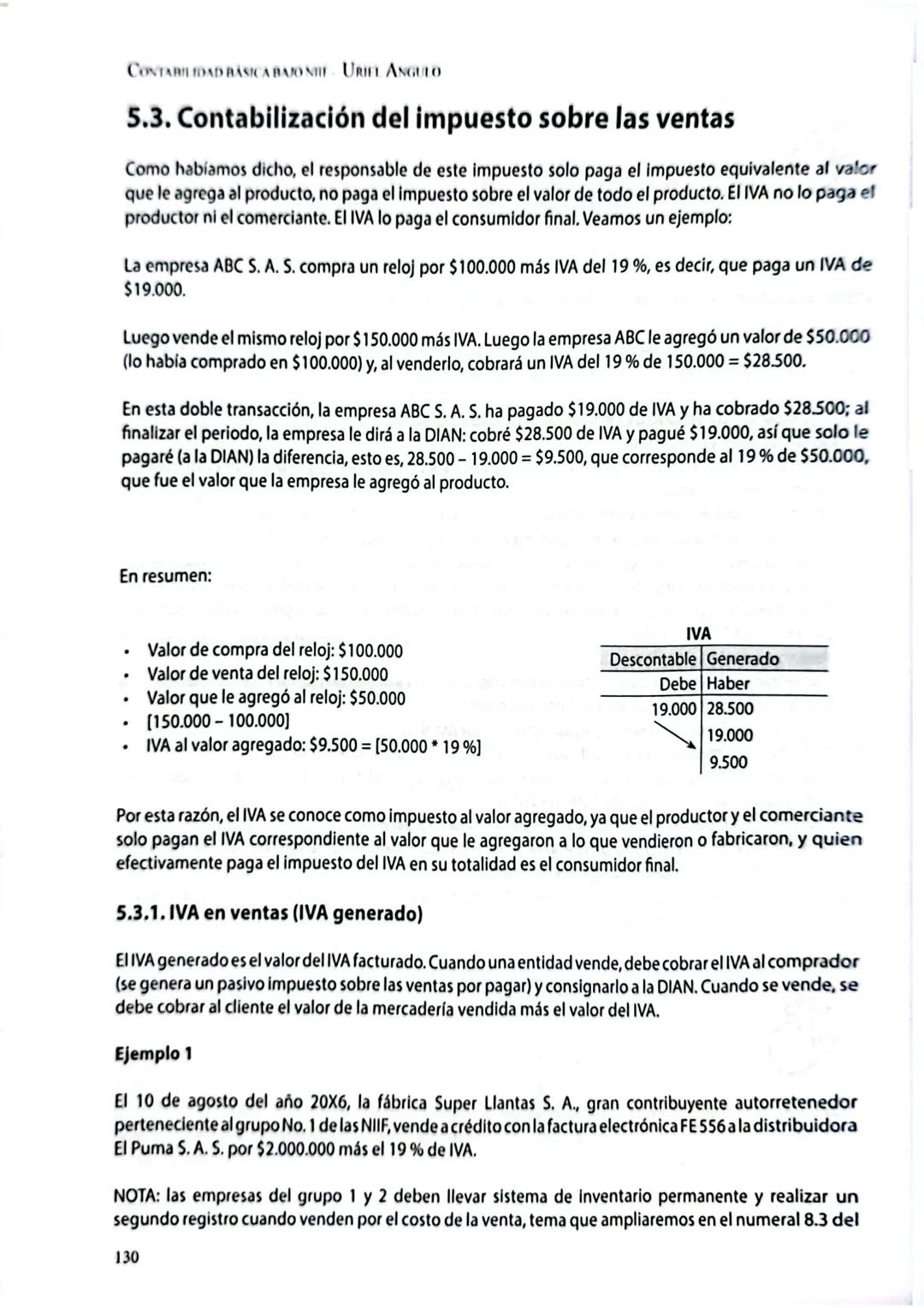 --- OCR Start ---
5
Impuestos sobre las ventas (IVA)
e impuesto al consumo
5.1. Fundamentos tributarios
Siempre la información financiera es