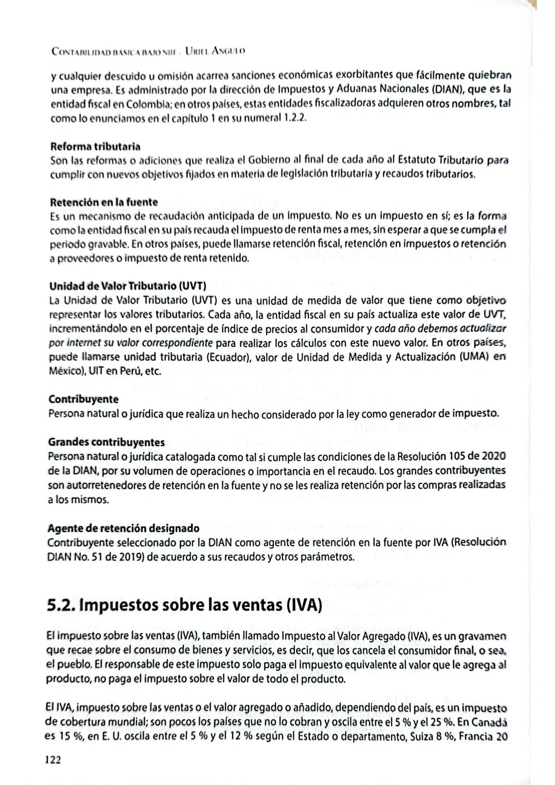 --- OCR Start ---
5
Impuestos sobre las ventas (IVA)
e impuesto al consumo
5.1. Fundamentos tributarios
Siempre la información financiera es