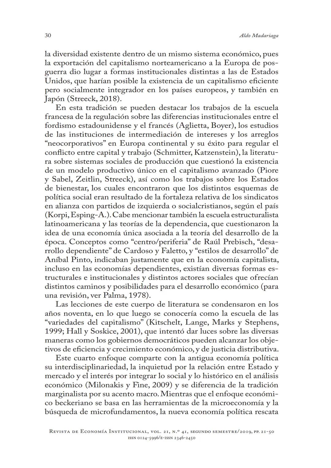 # EL RESURGIMIENTO
DE LA ECONOMÍA POLÍTICA
EN LA CIENCIA
POLÍTICA ACTUAL
Aldo Madariaga
* DOI: https://doi.org/10.18601/01245996.v21n41.02