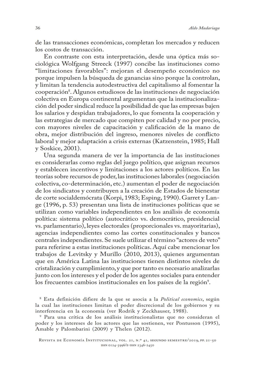 # EL RESURGIMIENTO
DE LA ECONOMÍA POLÍTICA
EN LA CIENCIA
POLÍTICA ACTUAL
Aldo Madariaga
* DOI: https://doi.org/10.18601/01245996.v21n41.02