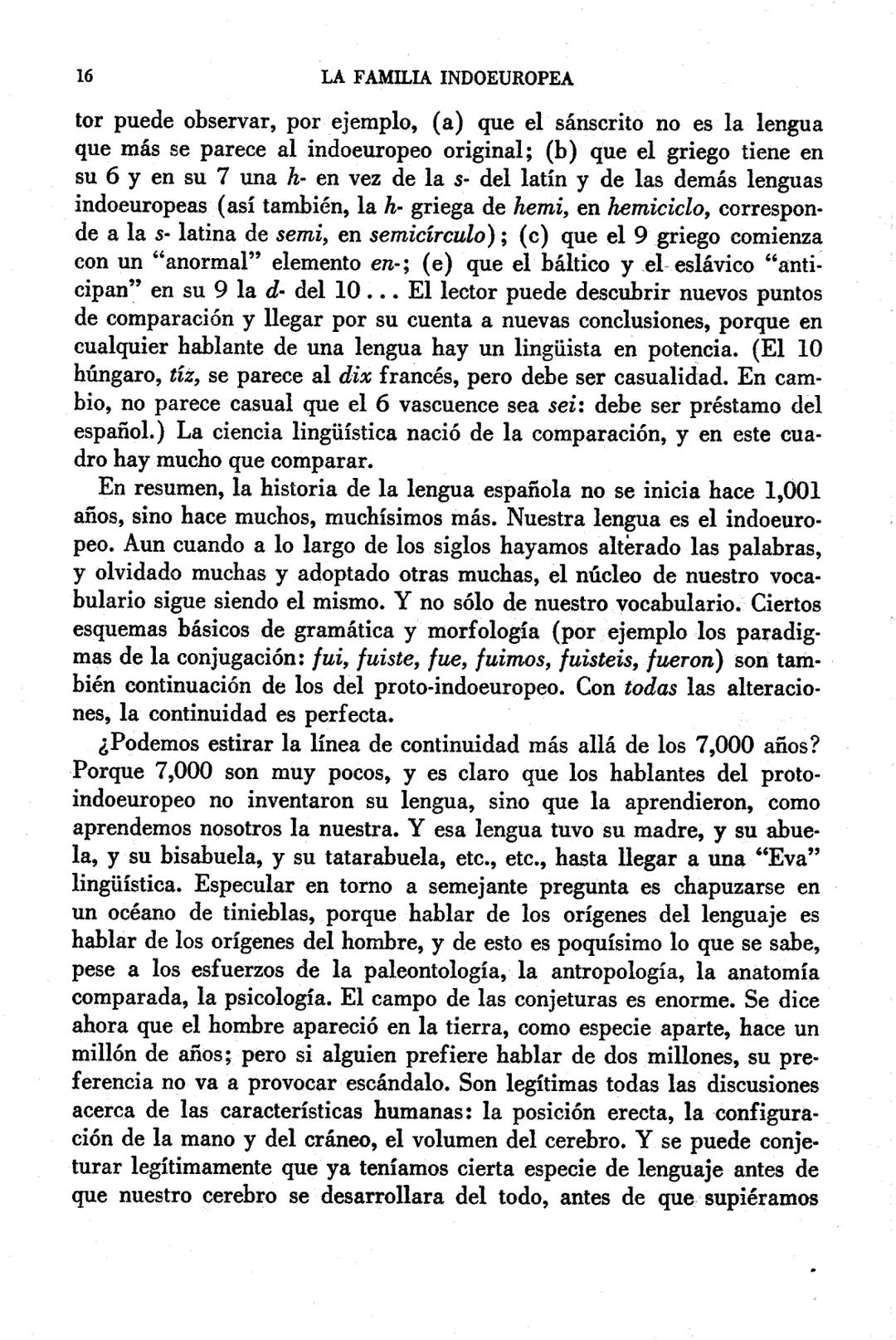 # ANTONIO ALATORRE
# LOS 1,001 AÑOS
# DE LA LENGUA ESPAÑOLA
TEZONTLE # I
LA FAMILIA INDOEUROPEA
Conozco a un caballero llamado G