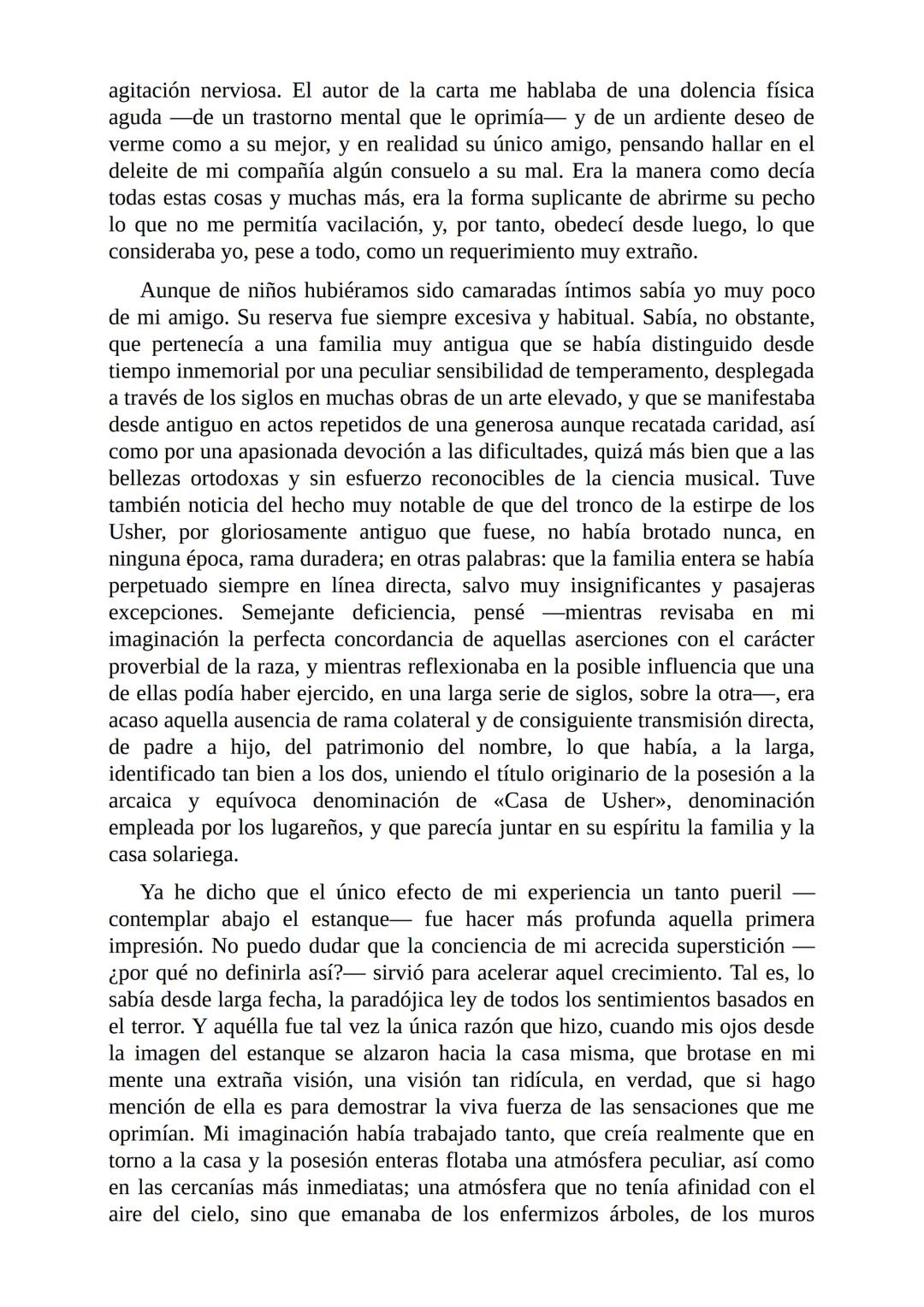 # La Caída de la Casa de Usher
Por
Edgar Allan Poe
Freeditorial/ Durante un día del otoño, oscuro, sombrío, silencioso, en que las nubes
