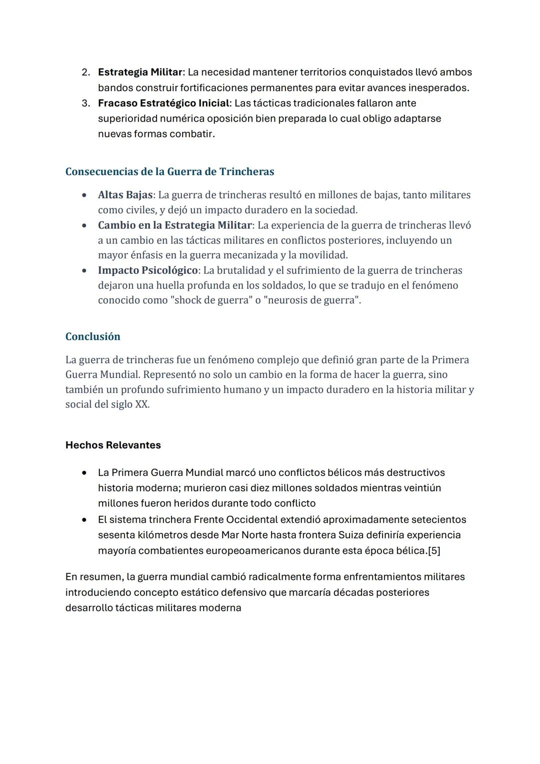 # Guerra de Trincheras en la Primera Guerra Mundial
La guerra de trincheras fue un aspecto característico de la Primera Guerra Mundial,
esp
