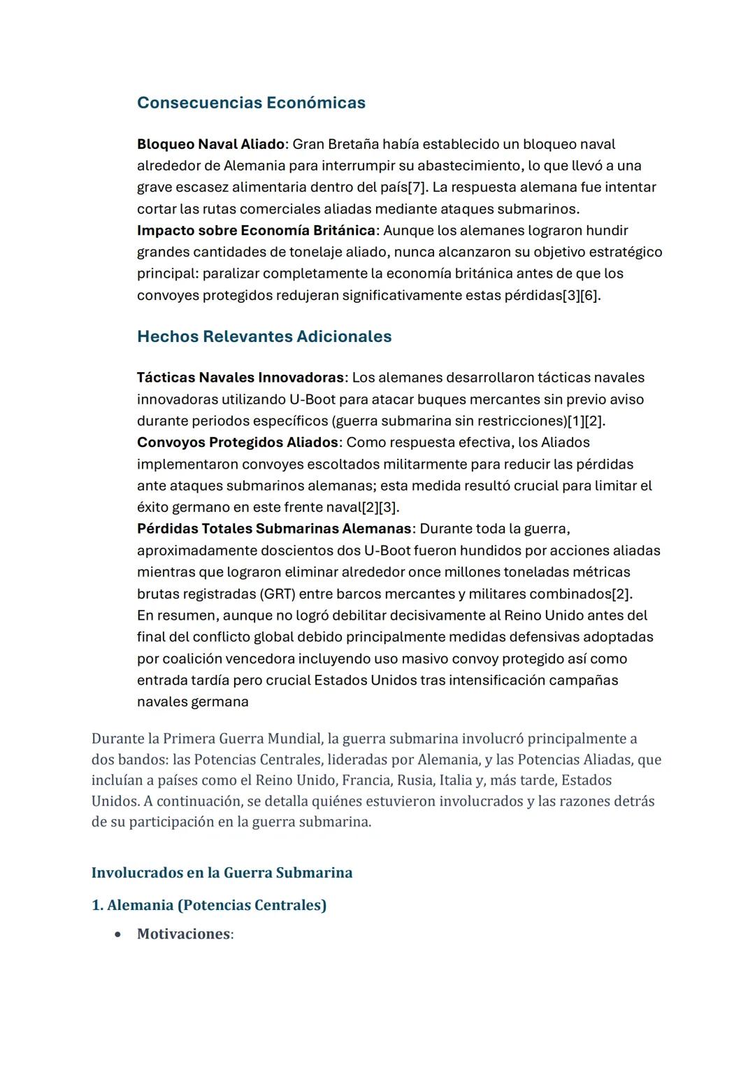 # Guerra Submarina en la Primera Guerra Mundial
La guerra submarina durante la Primera Guerra Mundial fue una estrategia naval crucial
util