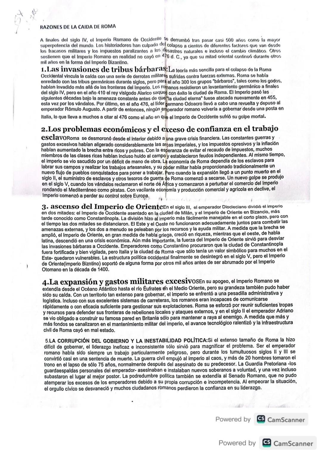# RAZONES DE LA CAIDA DE ROMA
A finales del siglo IV, el Imperio Romano de Occidente se derrumbó tras pasar casi 500 años como la mayor
sup