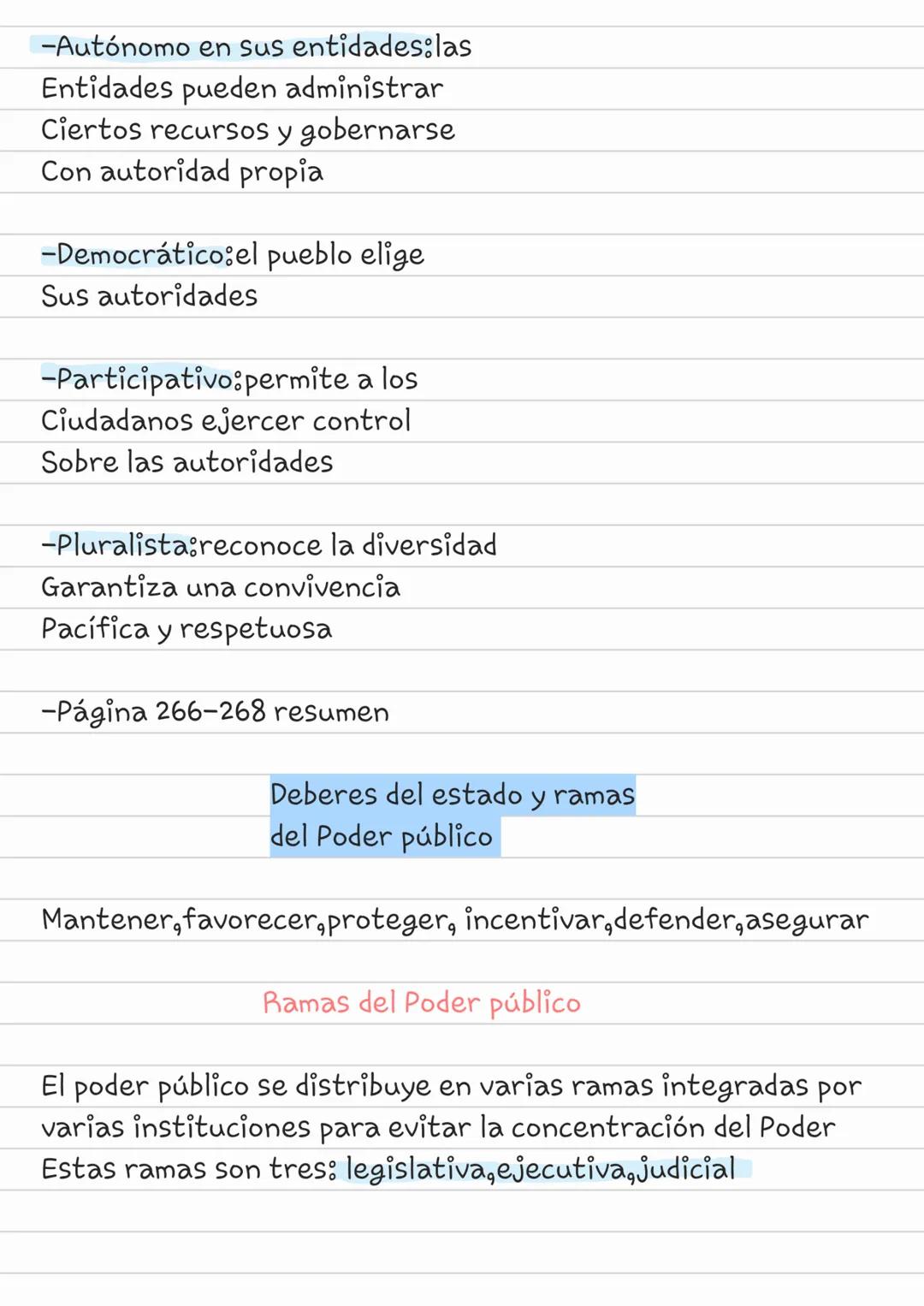 --- OCR Start ---
Ramas del Poder Y el gobierno de Colombia
-Página 265 resumen
El gobierno
El gobierno tiene una forma especifica de organi