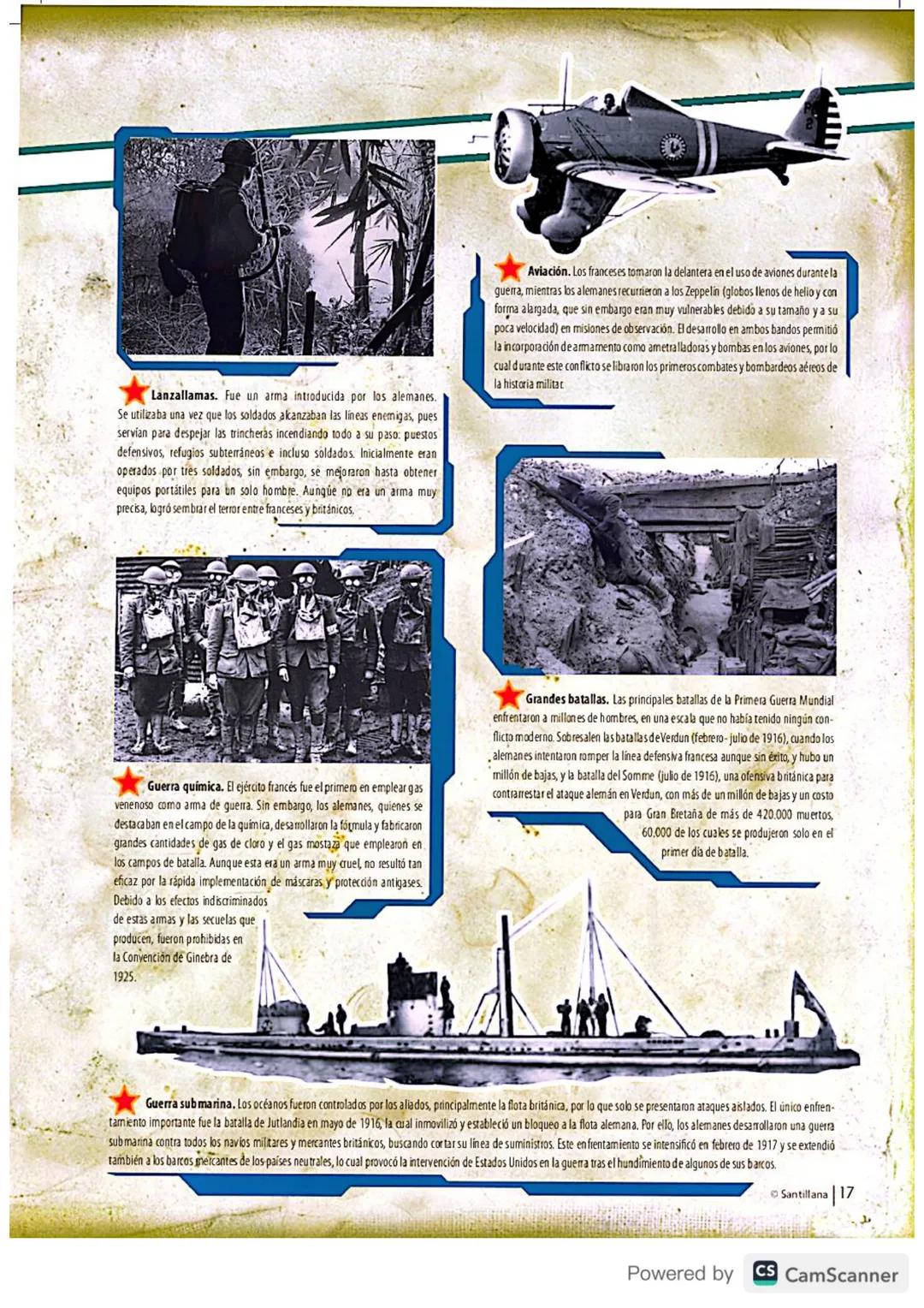 # Innovaciones durante
# Guerra
# Mundial
La
Una de las características principales de la Pri-
mera Guerra Mundial, y uno de los escenar