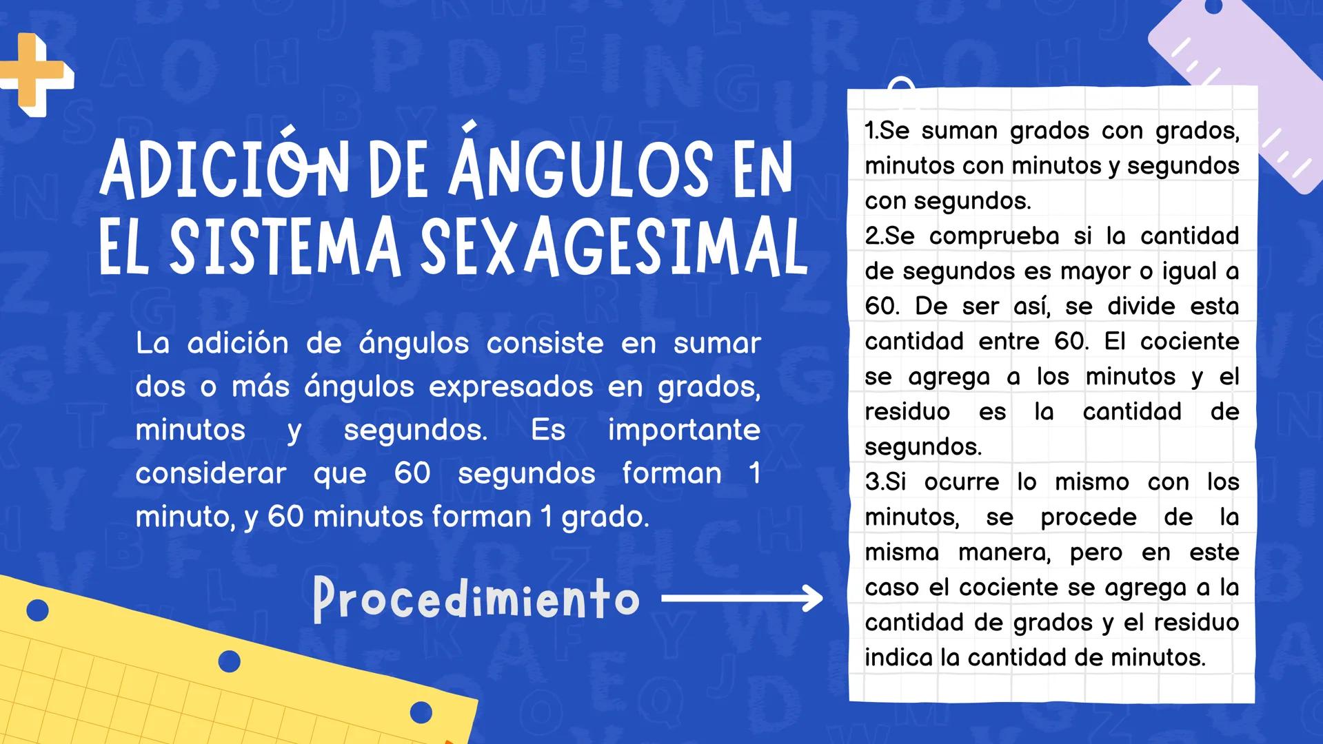 RACH
Us
N
ZL
GRADO
10°A
PDJEIN RAOM P*
OPERACIONES $\sqrt{}$
ENTRE ANGULOS EN
EL SISTEMA
SEXAGESIMAL
RO
Math
+
-
$\pi$
$\div$ # ¿QUÉ ES SIST