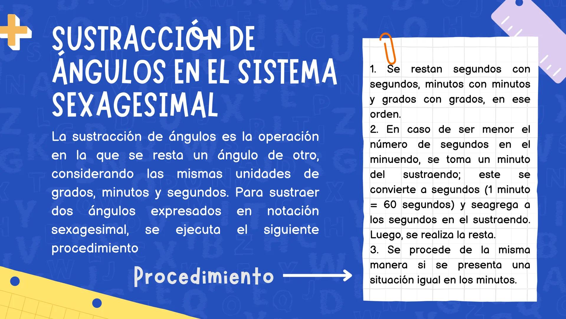 RACH
Us
N
ZL
GRADO
10°A
PDJEIN RAOM P*
OPERACIONES $\sqrt{}$
ENTRE ANGULOS EN
EL SISTEMA
SEXAGESIMAL
RO
Math
+
-
$\pi$
$\div$ # ¿QUÉ ES SIST