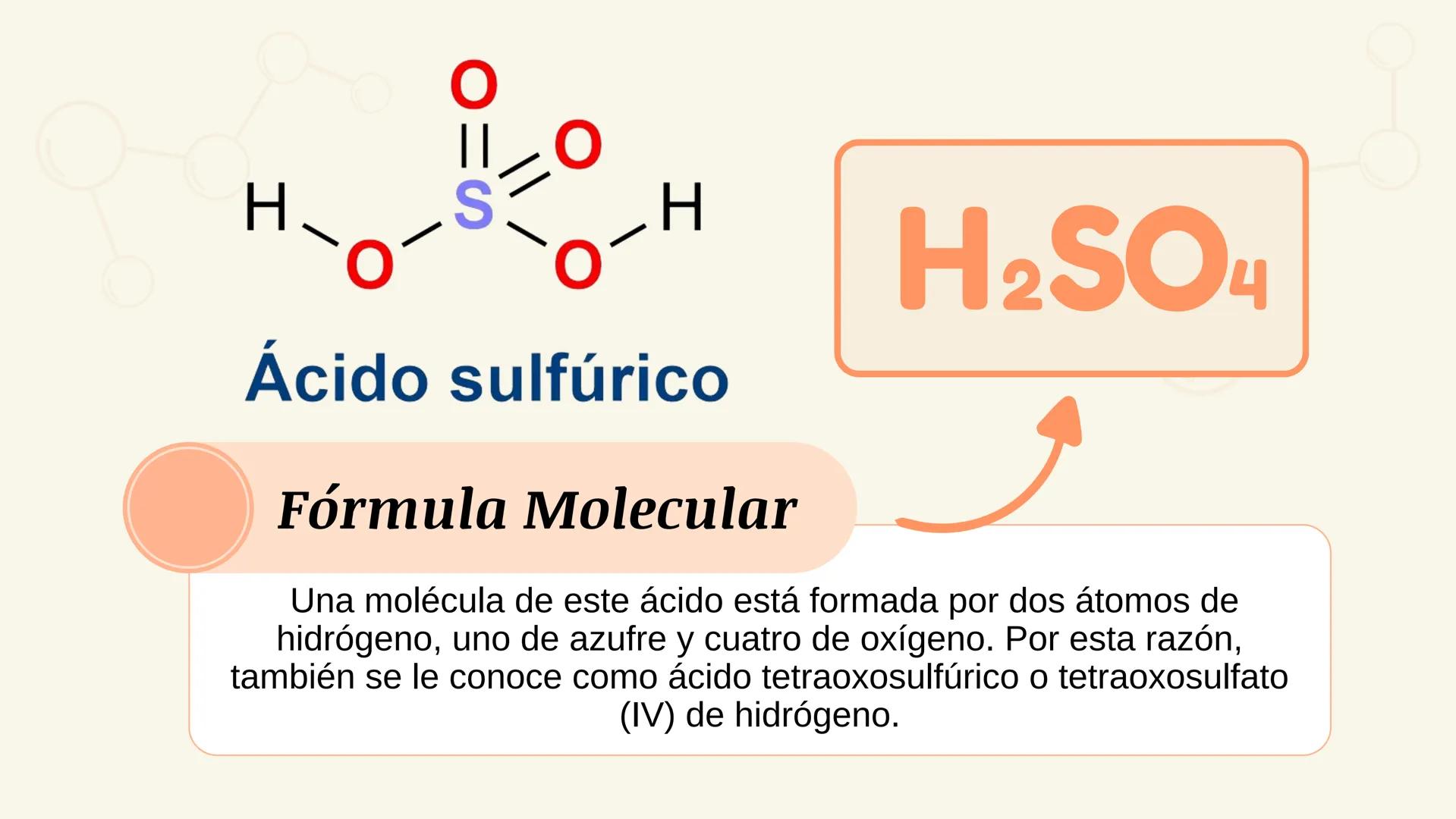 # ÁCIDO SULFÚRICO
$H_2SO_4$ # Contenido:
¿Qué es el ácido Sulfúrico?
Fórmula Molecular
¿Por qué se considera un ácido/base?
Riesgos o Pelig