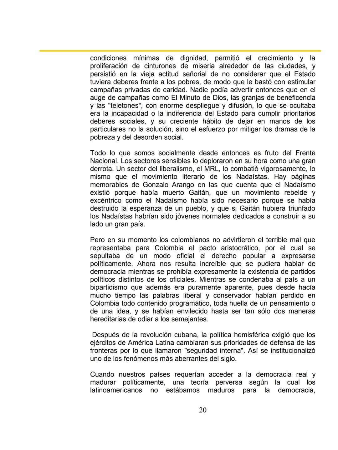 # COLOMBΙΑ:
EL
PROYECTO
NACIONAL Y
LA FRANJA AMARILLA
Por William Ospina
1 # William Ospina
William Ospina (Padua, Tolima, 1954), poeta,