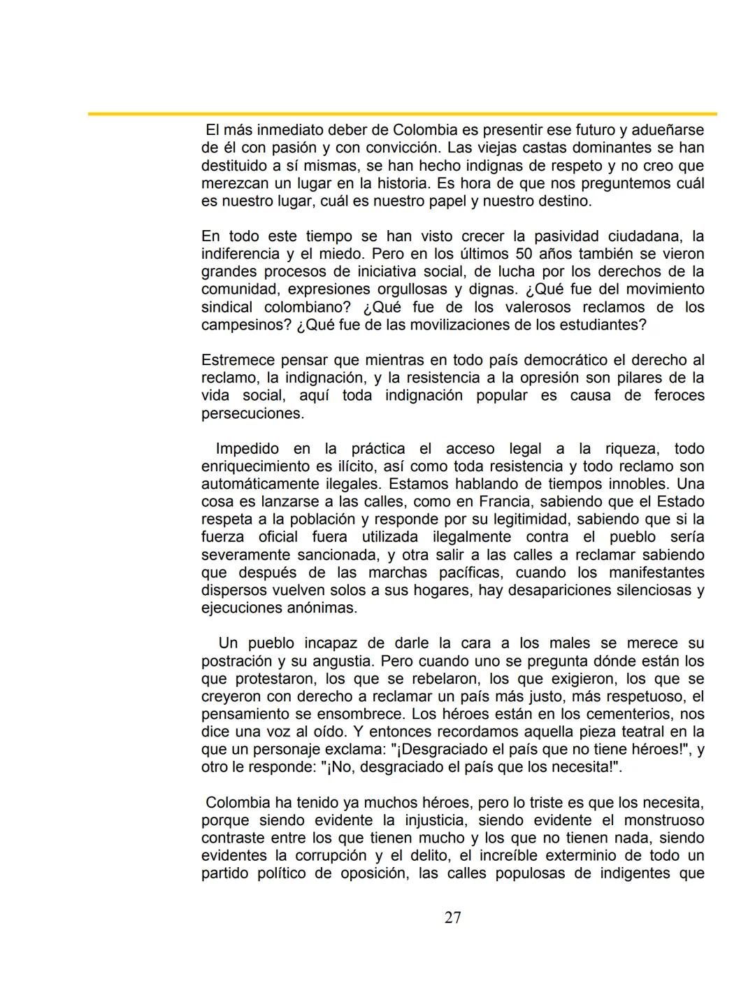 # COLOMBΙΑ:
EL
PROYECTO
NACIONAL Y
LA FRANJA AMARILLA
Por William Ospina
1 # William Ospina
William Ospina (Padua, Tolima, 1954), poeta,