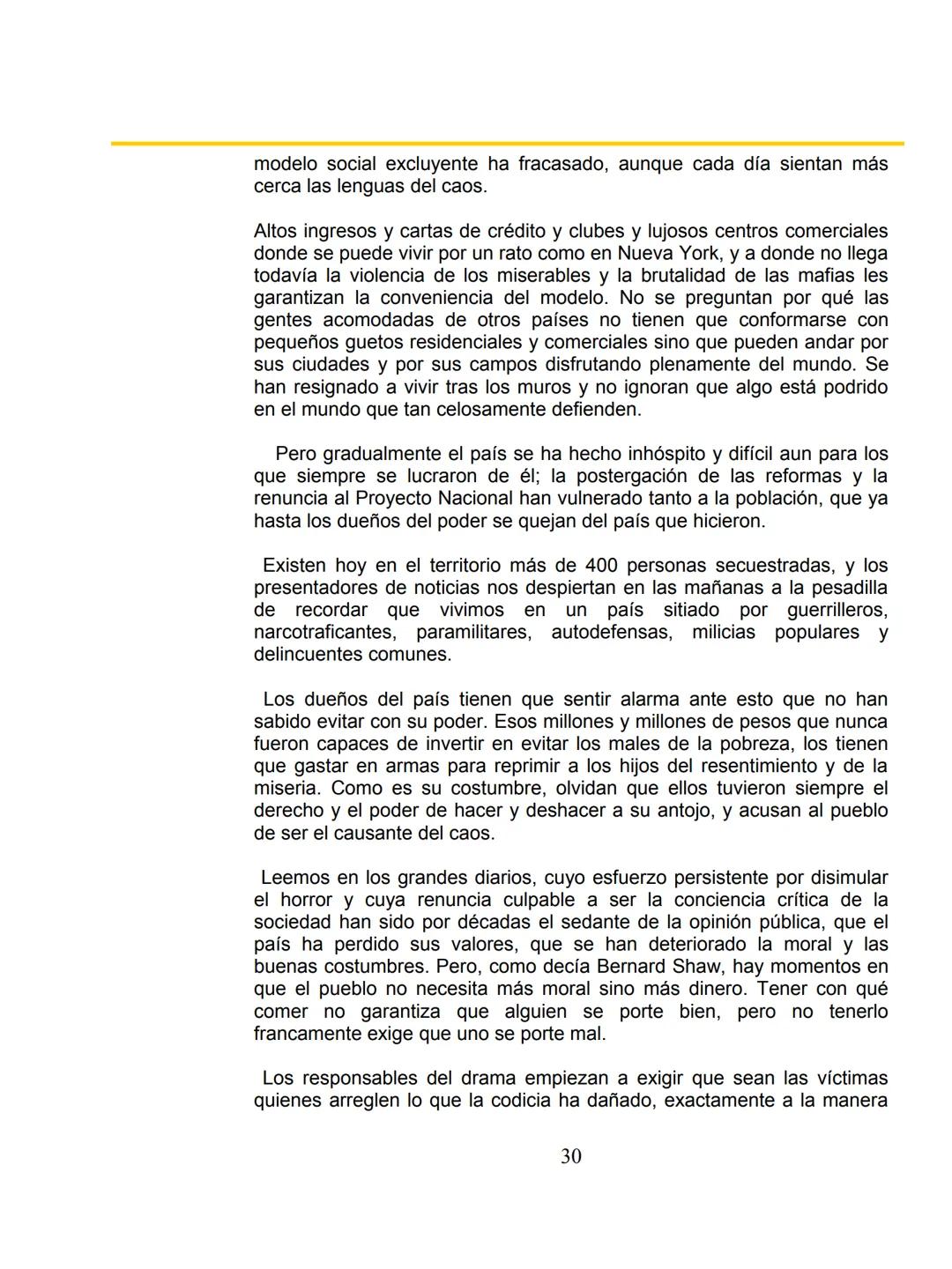 # COLOMBΙΑ:
EL
PROYECTO
NACIONAL Y
LA FRANJA AMARILLA
Por William Ospina
1 # William Ospina
William Ospina (Padua, Tolima, 1954), poeta,