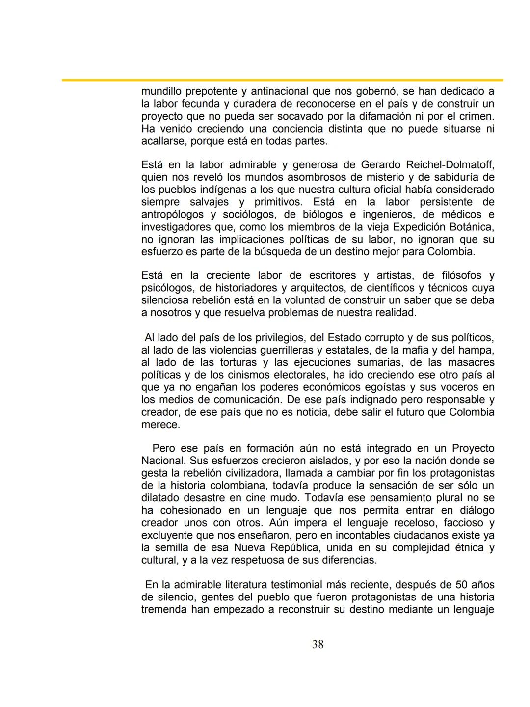 # COLOMBΙΑ:
EL
PROYECTO
NACIONAL Y
LA FRANJA AMARILLA
Por William Ospina
1 # William Ospina
William Ospina (Padua, Tolima, 1954), poeta,