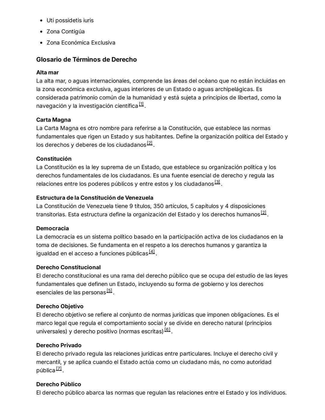 *perplexity
define y o investiga cada una de las siguientes
palabras u oraciones para un glosario de términos
de derecho
- Alta mar
- Carta