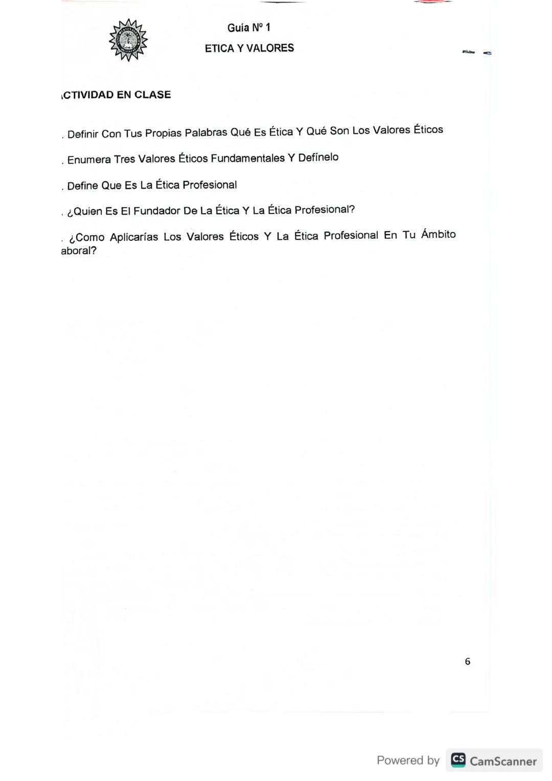 Guía Nº 1
ETICA Y VALORES
GUIA: Ética y Valores
Fecha: 01 de Marzo 2025
Tema: ETICA Y VALORES: CONCEPTO, FUNDADORES, VALORES ETICOS
FUND