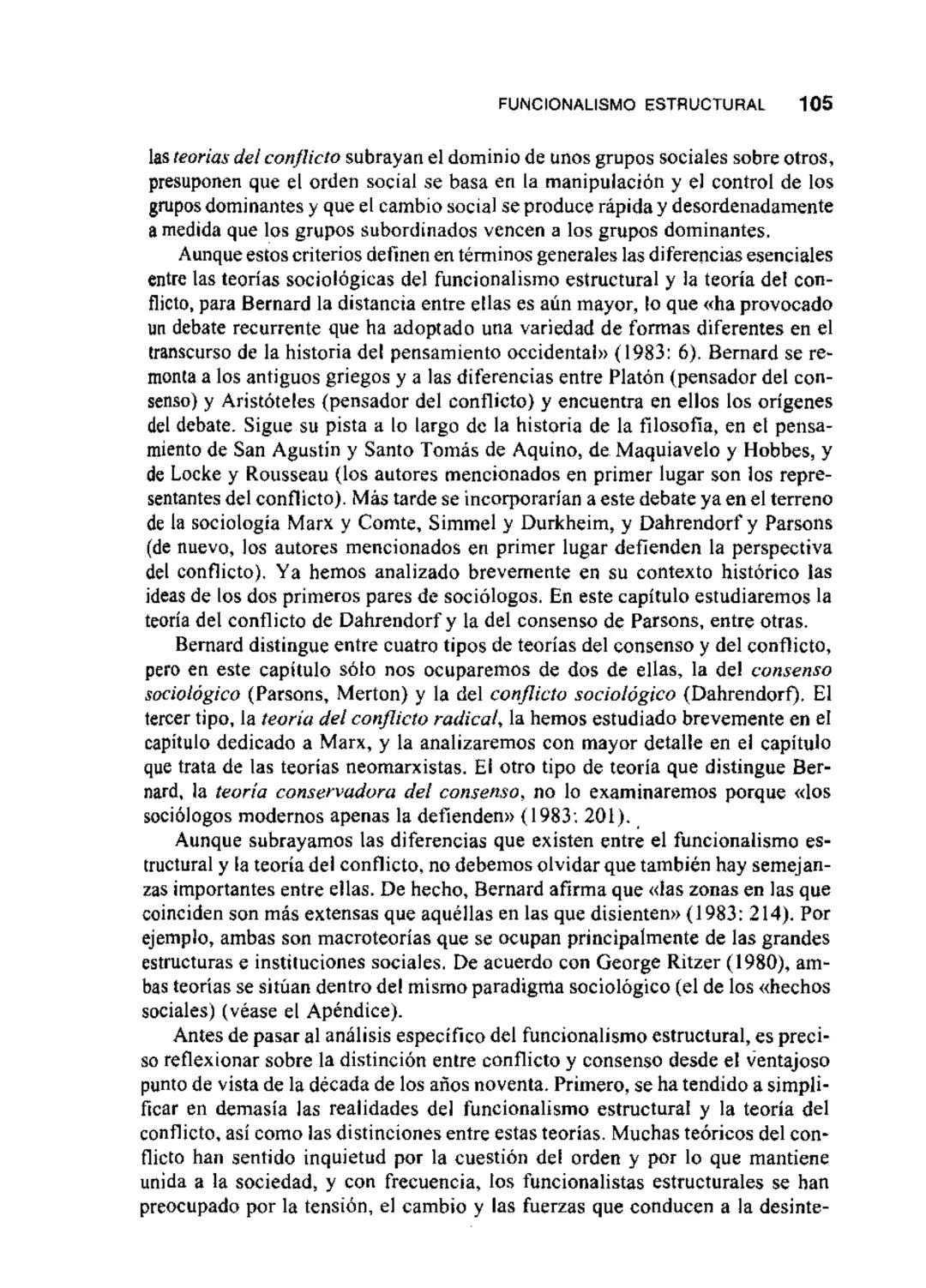 # 3
CAPITULO
# EL FUNCIONALISMO
## ESTRUCTURAL Y LA ALTERNATIVA
### DE LA TEORIA DEL CONFLICTO
CONSENSO Y CONFLICTO
FUNCIONALISMO ESTRUCT
