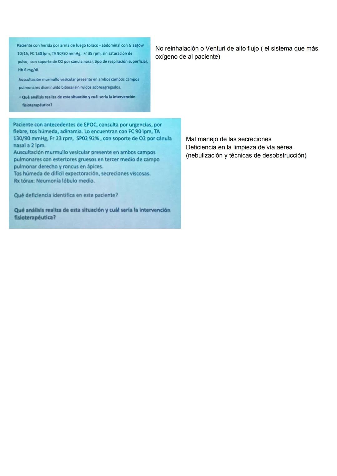 --- OCR Start ---
HIPOXIA: Es la ausencia de oxígeno suficiente en los tejidos como para mantener las funciones corporales.
HIPOXEMIA: Es un