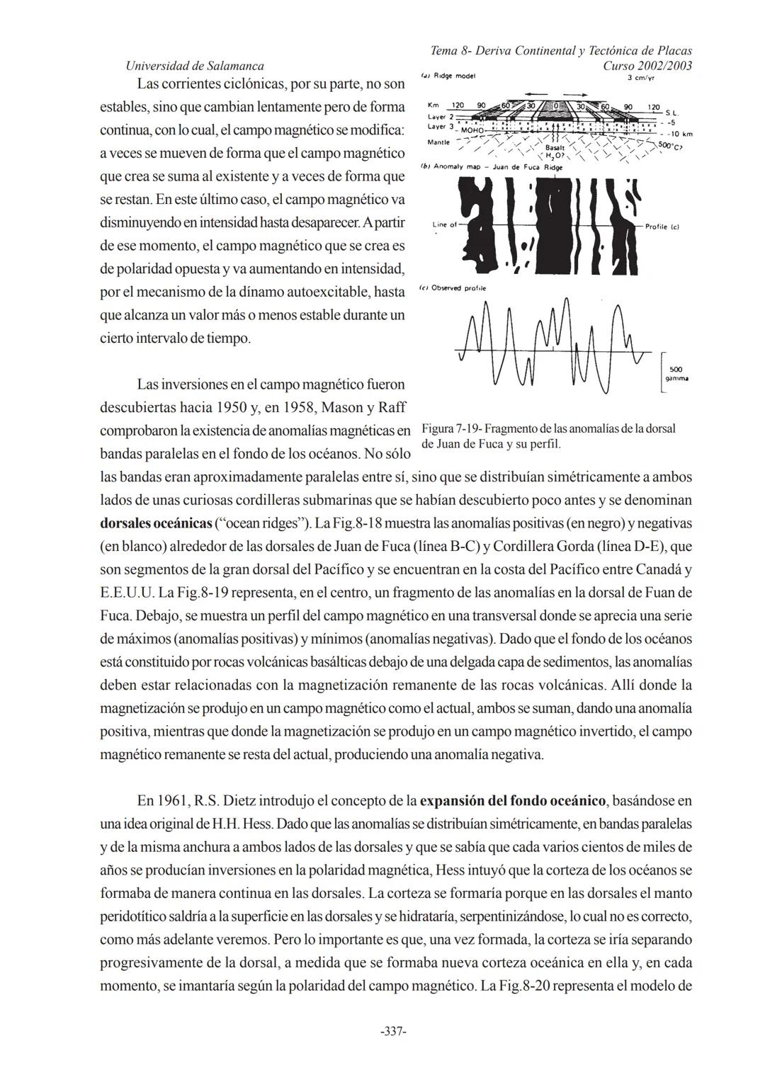 Universidad de Salamanca
Tema 8- Deriva Continental y Tectónica de Placas
Curso 2002/2003
8.-DERIVA CONTINENTAL Y TECTÓNICA
DE PLACAS
8.1