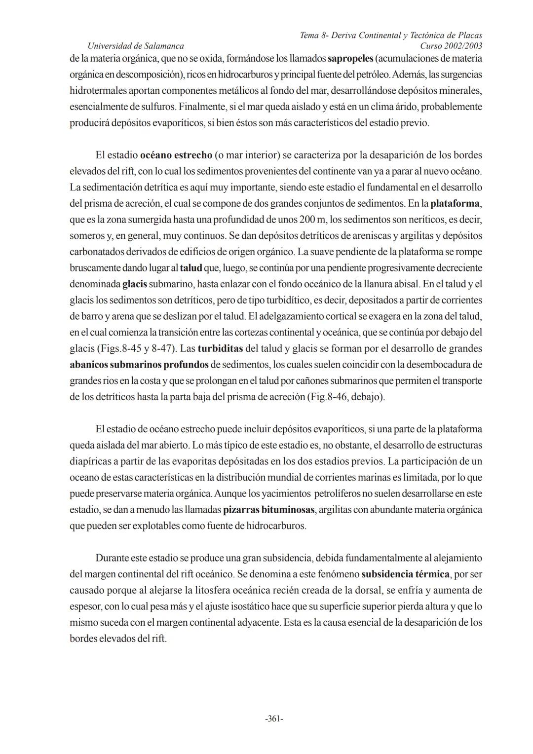 Universidad de Salamanca
Tema 8- Deriva Continental y Tectónica de Placas
Curso 2002/2003
8.-DERIVA CONTINENTAL Y TECTÓNICA
DE PLACAS
8.1