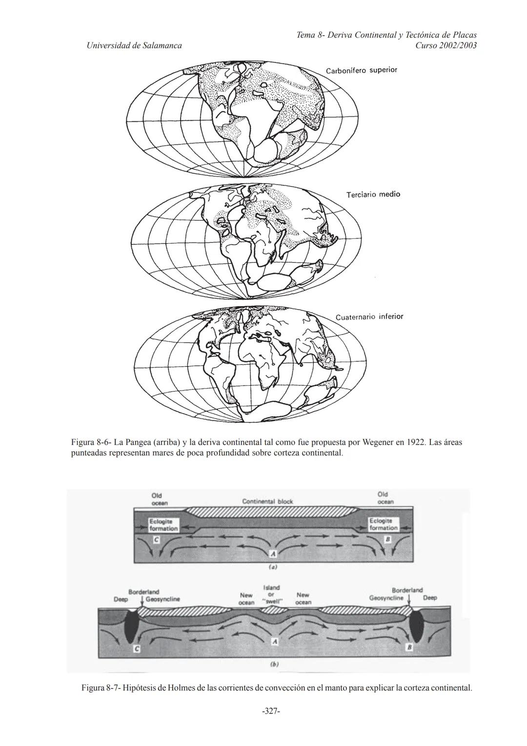 Universidad de Salamanca
Tema 8- Deriva Continental y Tectónica de Placas
Curso 2002/2003
8.-DERIVA CONTINENTAL Y TECTÓNICA
DE PLACAS
8.1
