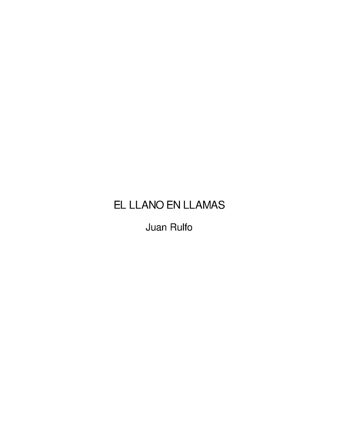 El llano en llamas