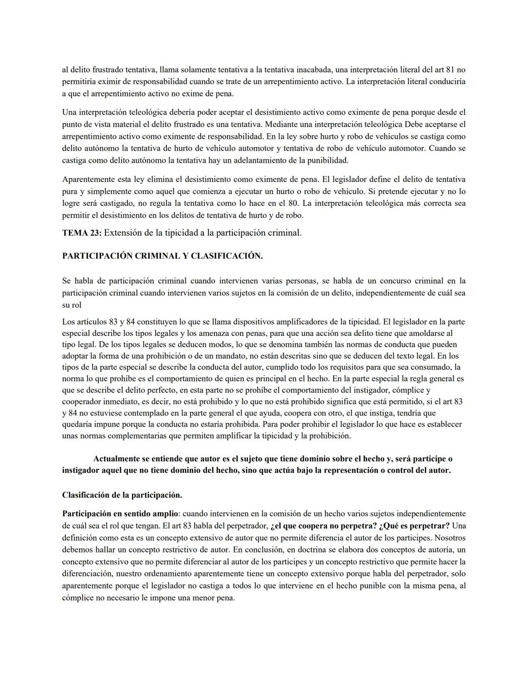 GUIA DE ESTUDIO SEGUNDO PARCIAL DERECHO PENAL.
TEMA 13: Introducción a la Teoría del Delito.
I. Generalidades: Cuando se entra al estudio de