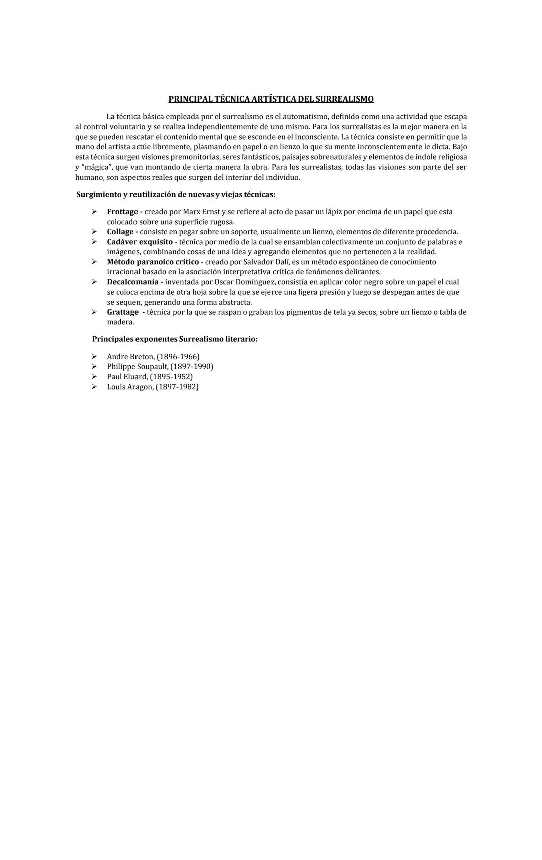 # GUÍA Nº1 VANGUARIAS ARTISTICAS Y LITERARIAS: EL SURREALISMO
Estimados (as) estudiantes:
INSTRUCCIONES GENERALES:
1.- La presente guía d