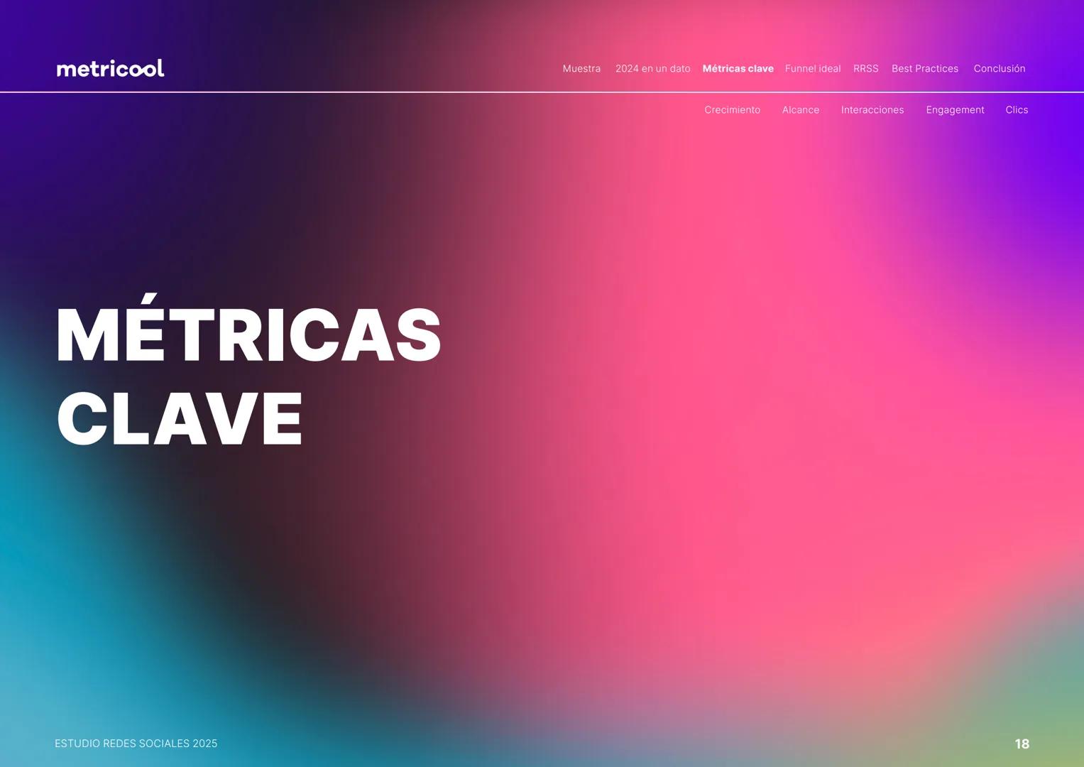 Estudio
REDES
SOCIALES
2025
metriccool metricool
¡Hola!
Somos
Metricool.
La herramienta que te ayuda a
planificar, publicar y medir tu
cont