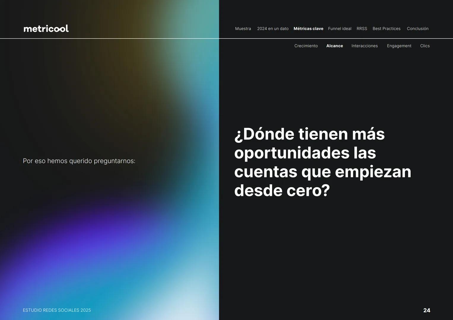 Estudio
REDES
SOCIALES
2025
metriccool metricool
¡Hola!
Somos
Metricool.
La herramienta que te ayuda a
planificar, publicar y medir tu
cont