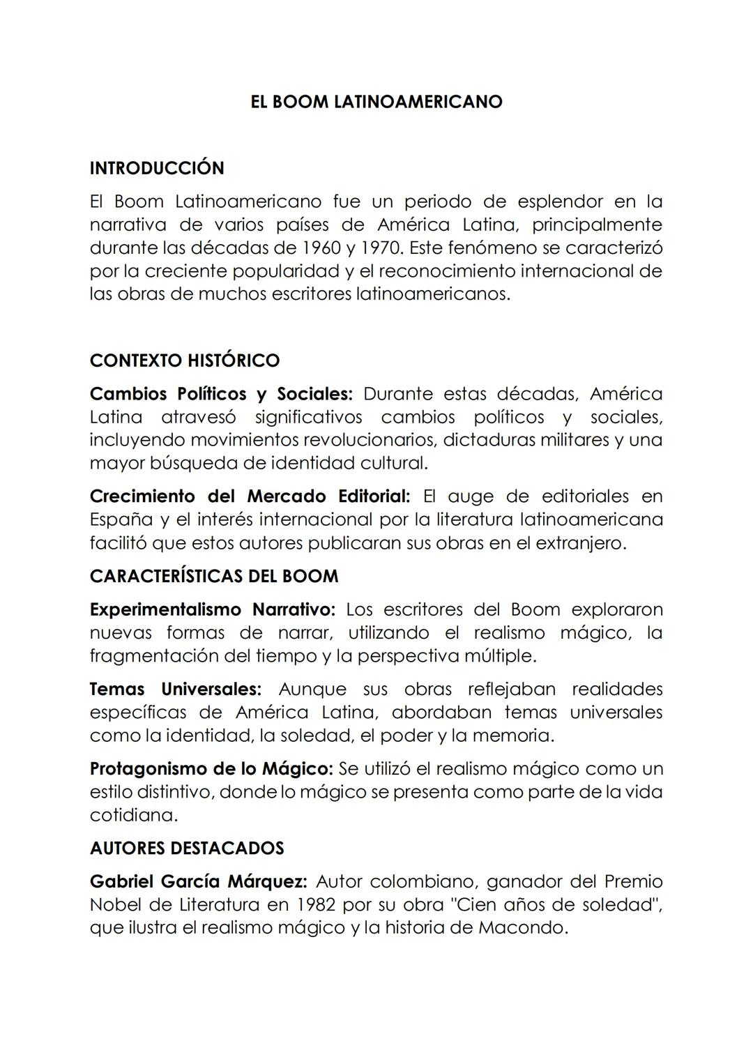 # EL BOOM LATINOAMERICANO
## INTRODUCCIÓN
El Boom Latinoamericano fue un periodo de esplendor en la
narrativa de varios países de América