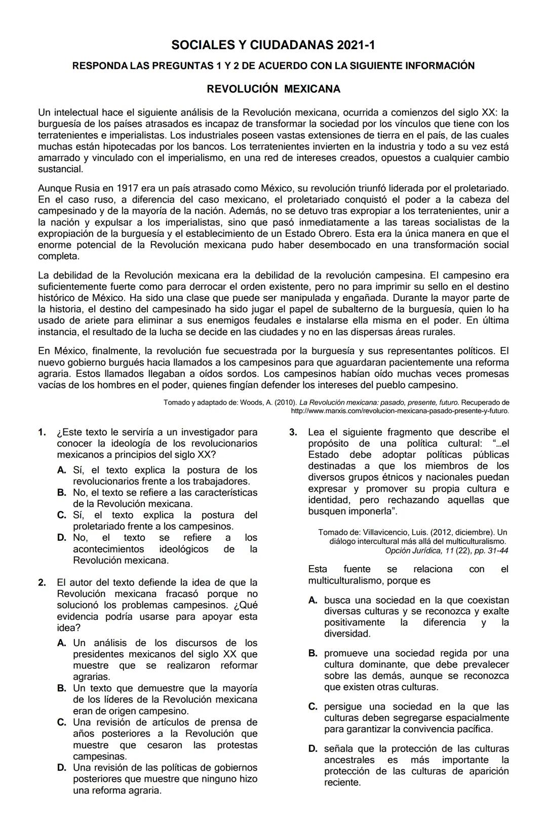 GUIA DE REFUERZO TIPO ICFES.
ASIGNATURAS: LECTURA CRITICA.
SOCIALES Y CIUDADANAS.
CIENCIAS NATURALES.
INFORMACION IMPORTANTE: No se debe pas