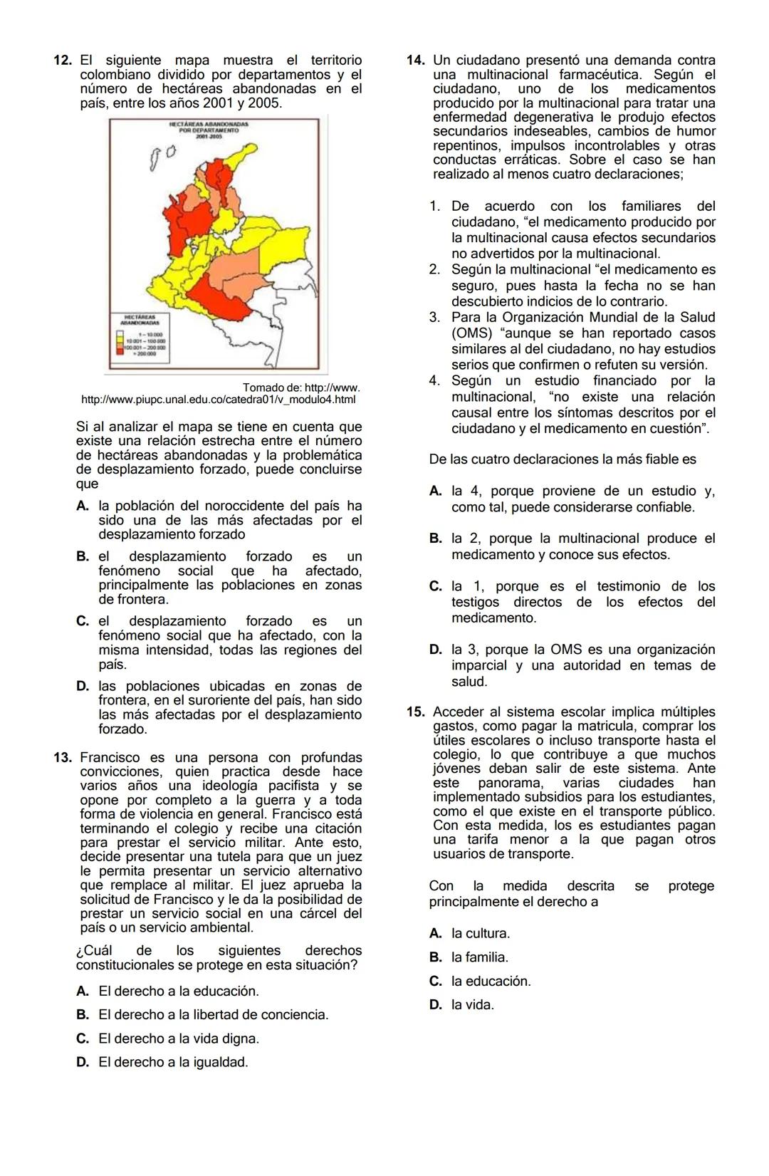 GUIA DE REFUERZO TIPO ICFES.
ASIGNATURAS: LECTURA CRITICA.
SOCIALES Y CIUDADANAS.
CIENCIAS NATURALES.
INFORMACION IMPORTANTE: No se debe pas