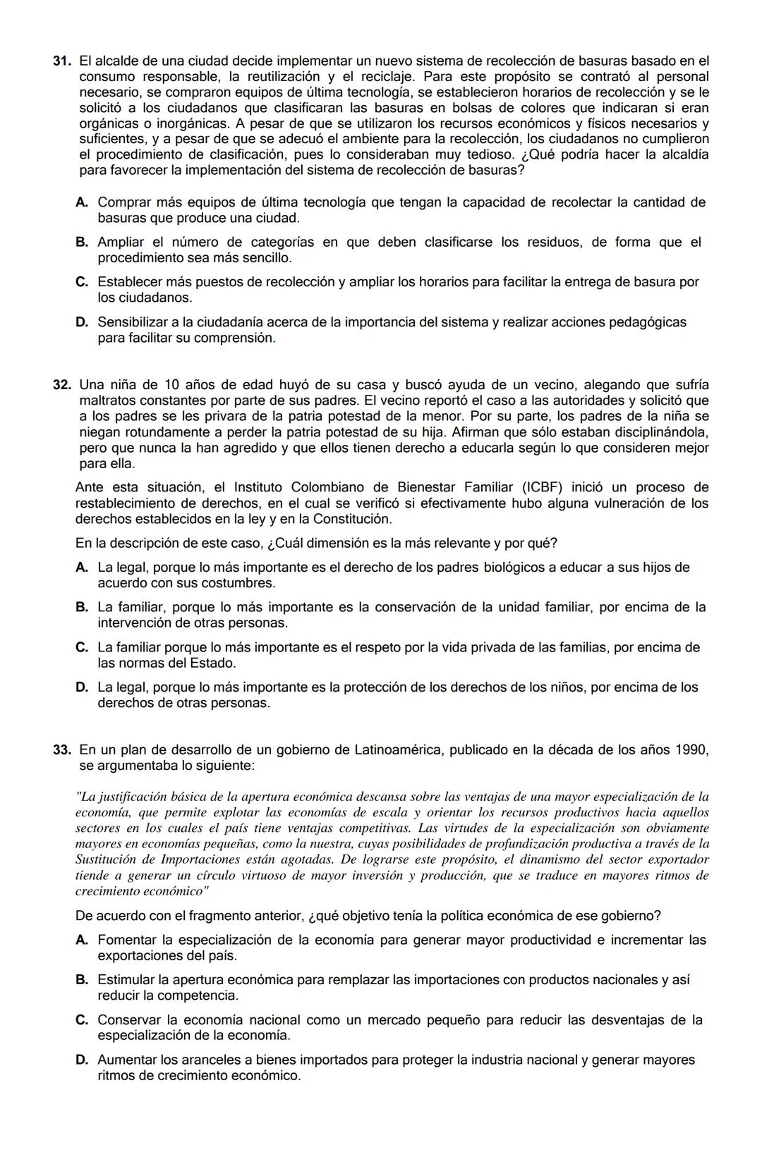 GUIA DE REFUERZO TIPO ICFES.
ASIGNATURAS: LECTURA CRITICA.
SOCIALES Y CIUDADANAS.
CIENCIAS NATURALES.
INFORMACION IMPORTANTE: No se debe pas