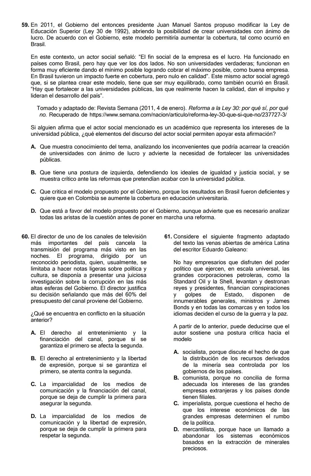 GUIA DE REFUERZO TIPO ICFES.
ASIGNATURAS: LECTURA CRITICA.
SOCIALES Y CIUDADANAS.
CIENCIAS NATURALES.
INFORMACION IMPORTANTE: No se debe pas