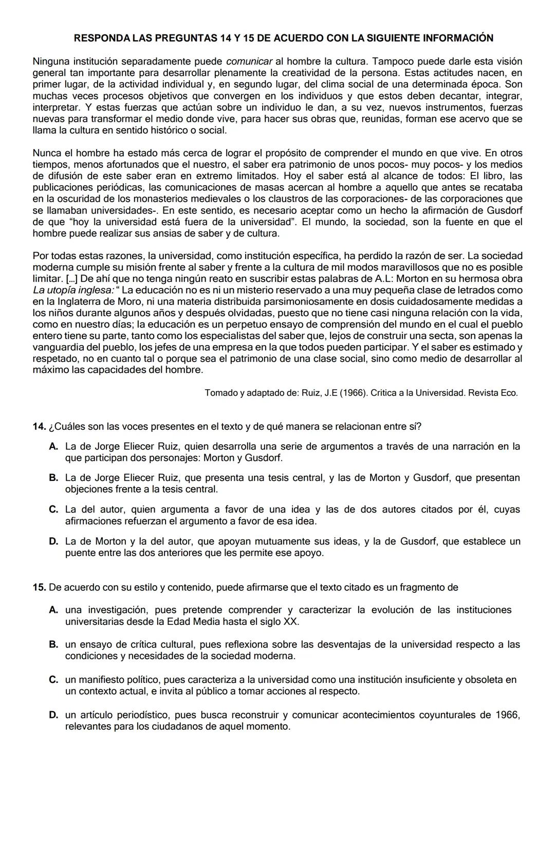 GUIA DE REFUERZO TIPO ICFES.
ASIGNATURAS: LECTURA CRITICA.
SOCIALES Y CIUDADANAS.
CIENCIAS NATURALES.
INFORMACION IMPORTANTE: No se debe pas