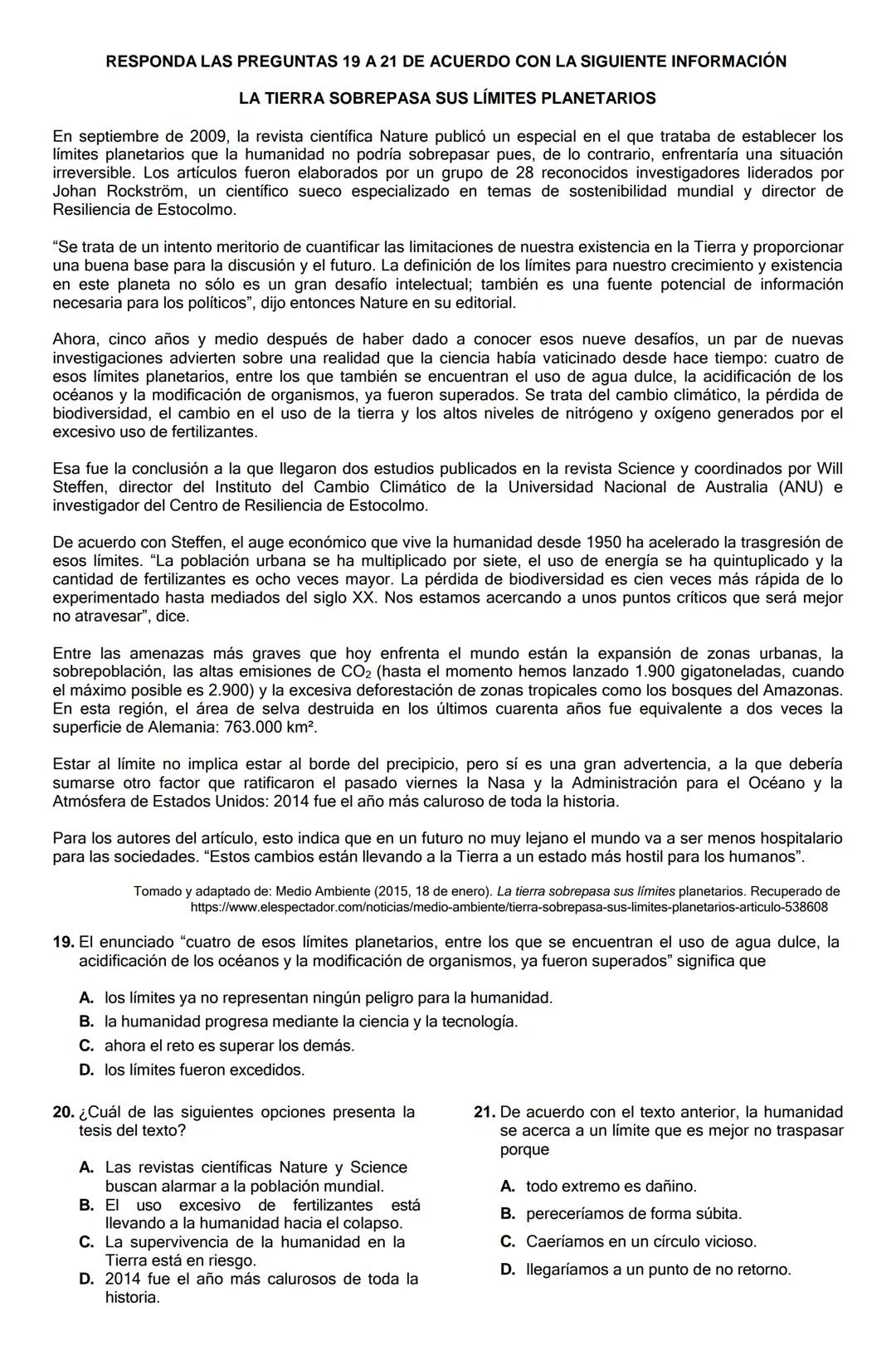 GUIA DE REFUERZO TIPO ICFES.
ASIGNATURAS: LECTURA CRITICA.
SOCIALES Y CIUDADANAS.
CIENCIAS NATURALES.
INFORMACION IMPORTANTE: No se debe pas