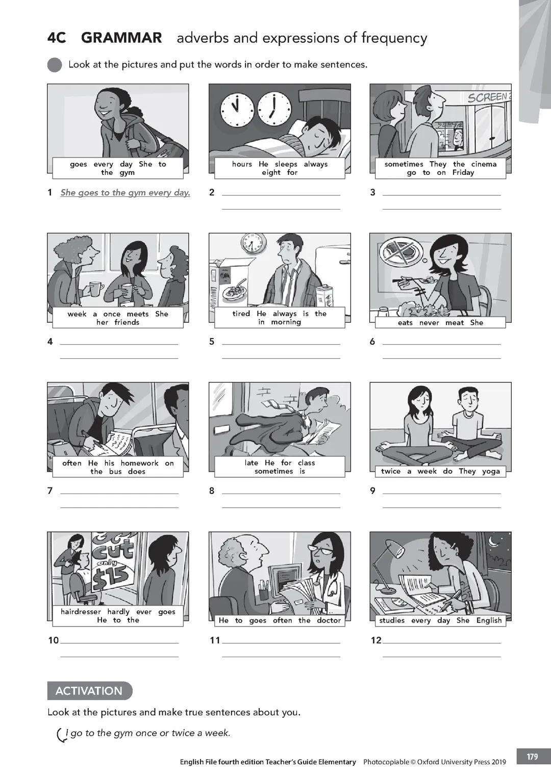 Ejercicios de adverbs and expression of frequency