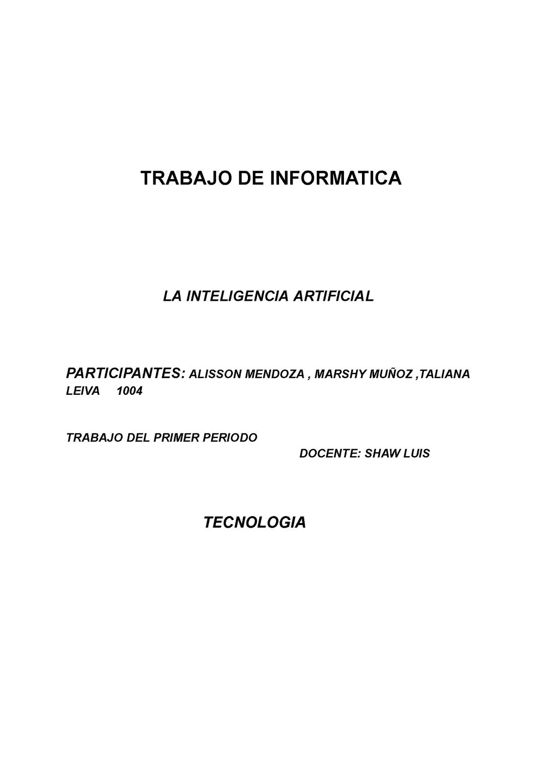 La inteligencia Artificial