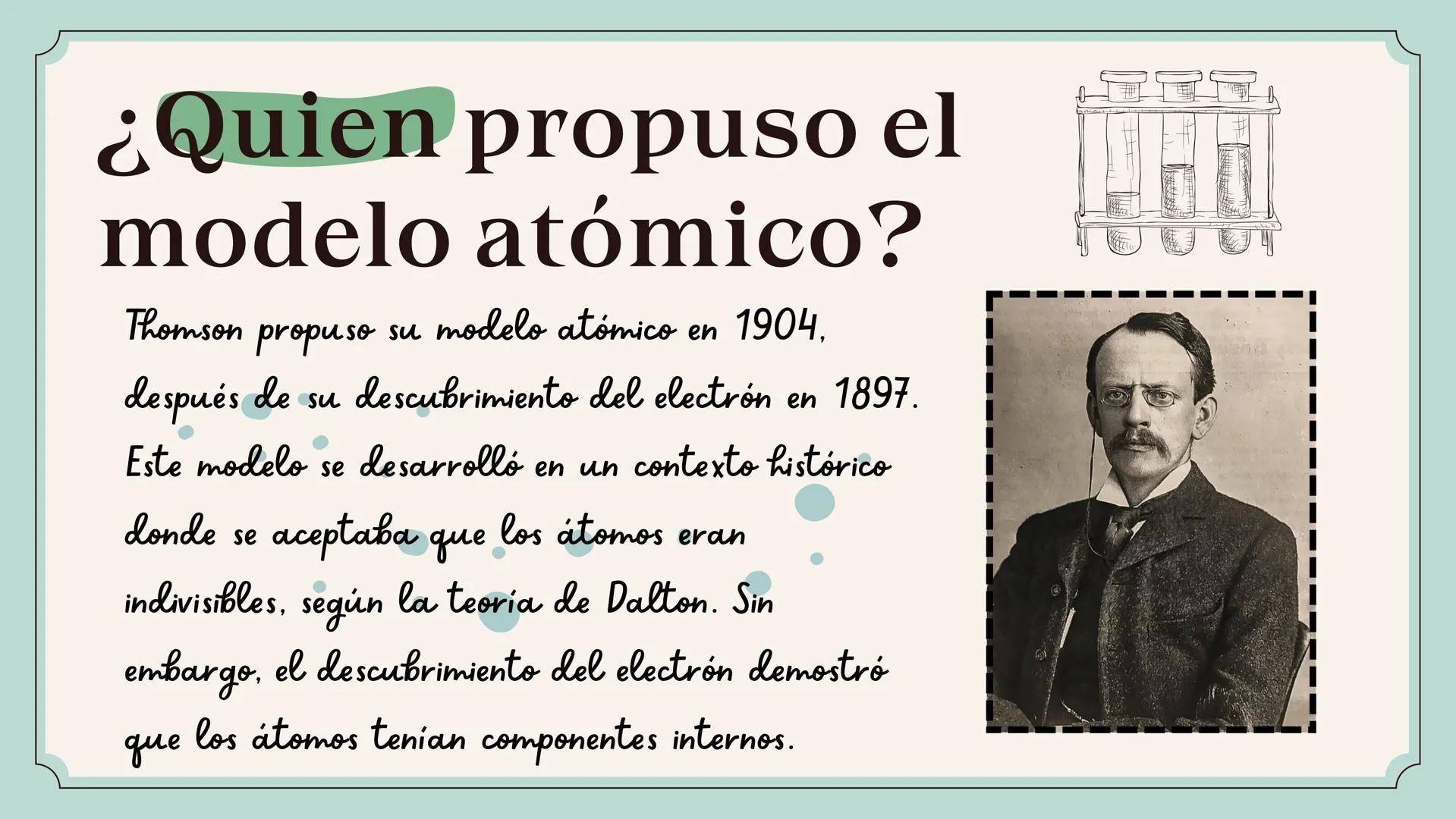 1001
Maria Arévalo
Santiago Carreño
Jhonatan Castañeda
Juan Garcia
MODELO
ATOMICO
DE
THOMSON
Su impacto en la ciencia y la
tecnología # ¿Q