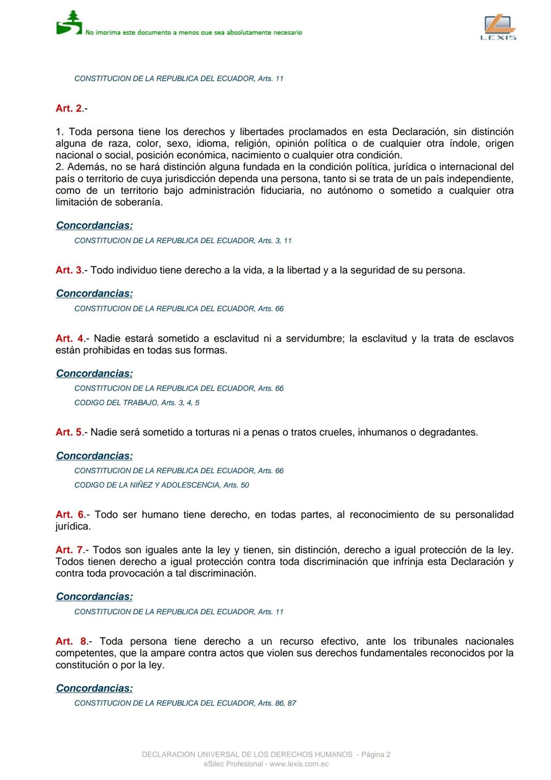 No imorima este documento a menos que sea absolutamente necesario
DECLARACION UNIVERSAL DE LOS DERECHOS
Convenio 0
HUMANOS
Registro Auténti
